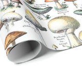 Cadeau Papier d'enveloppement de champignons botaniques v (Coin rond)