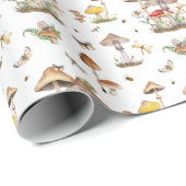 Cadeau Papier d'enveloppement de champignons d'aquarelle  (Coin rond)