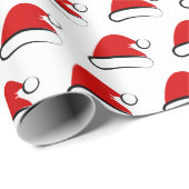 Cadeau Papier d'enveloppement de chapeau de Noël Joyeux (Coin rond)