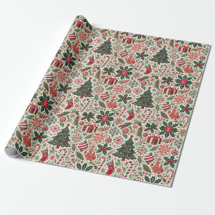 Cadeau Papier d'enveloppement de charme Festive