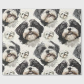 Cadeau Papier d'enveloppement de charme Shih Tzu (Plat)