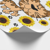 Cadeau Papier d'enveloppement de chat de tournesol (Coin)