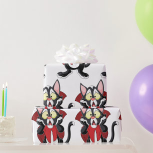 Cadeau Papier d'enveloppement de chat Vampire Terrifié