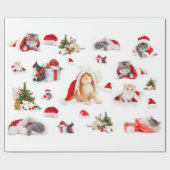 Cadeau Papier d'enveloppement de chatons de Noël adorable (Plat)