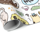 Cadeau Papier d'enveloppement de chats adorables (Coin rond)