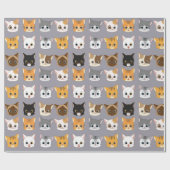 Cadeau Papier d'enveloppement de chats adorables (Plat)