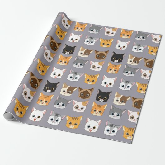 Cadeau Papier d'enveloppement de chats adorables (Déroulé)