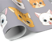 Cadeau Papier d'enveloppement de chats adorables (Coin rond)