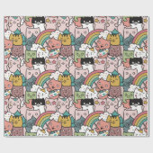 Cadeau Papier d'enveloppement de chats adorables (Plat)