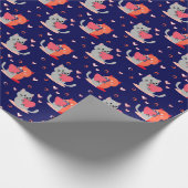 Cadeau Papier d'enveloppement de chats - Coeurs bleus de  (Coin)