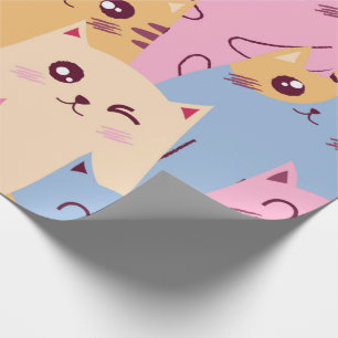 Cadeau Papier d'enveloppement de chats colorés