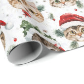 Cadeau Papier d'enveloppement de chats de Noël (Coin rond)
