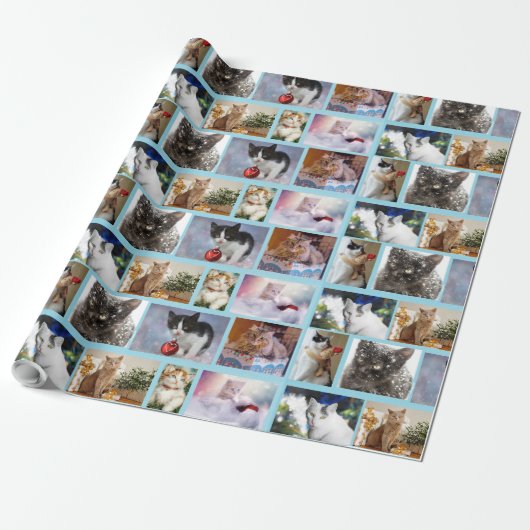 Cadeau Papier d'enveloppement de chats de Noël (Déroulé)