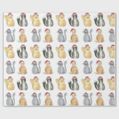 Cadeau Papier d'enveloppement de chats de Noël (Plat)