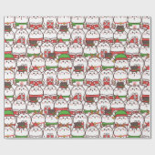 Cadeau Papier d'enveloppement de chats de Noël (Plat)