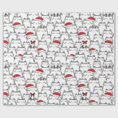 Cadeau Papier d'enveloppement de chats de Noël mignon (Plat)
