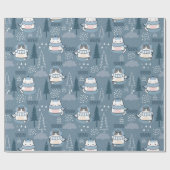 Cadeau Papier d'enveloppement de chats de Noël mignon (Plat)