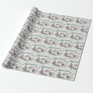 Cadeau Papier d'enveloppement de chats de Noël Vintage