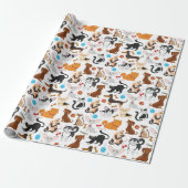 Cadeau Papier d'enveloppement de chats et de chiens migno (Déroulé)