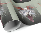 Cadeau Papier d'enveloppement de chats Krampus (Coin rond)