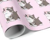Cadeau Papier d'enveloppement de chats mignon (Coin rond)