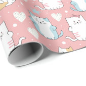 Cadeau Papier d'enveloppement de chats mignons (Coin rond)