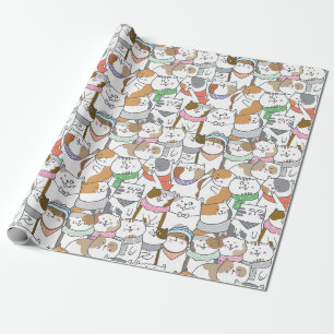 Cadeau Papier d'enveloppement de chats mignons