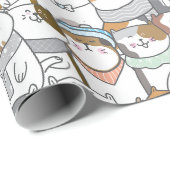 Cadeau Papier d'enveloppement de chats mignons (Coin rond)