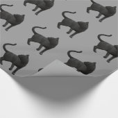 Cadeau Papier d'enveloppement de chats noirs (Coin)