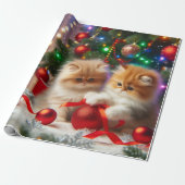 Cadeau Papier d'enveloppement de chats persan de Noël mig (Déroulé)
