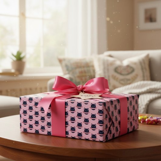 Cadeau Papier d'enveloppement de chats planètes