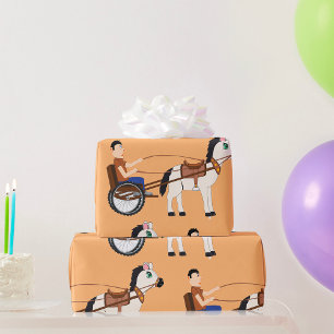 Cadeau Papier D'Enveloppement De Cheval Et De Buggy