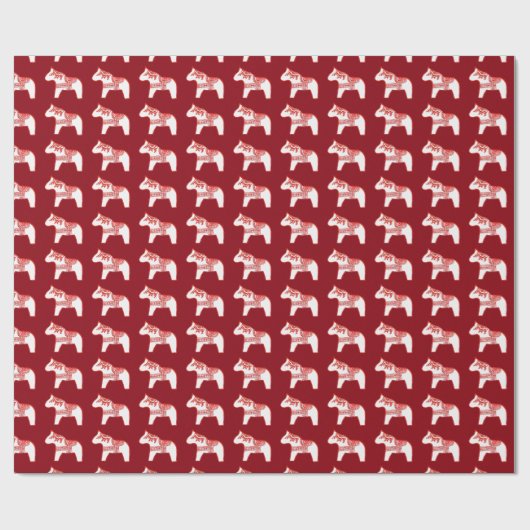 Cadeau Papier d'enveloppement de Cheval Rouge et Blanc Wi (Plat)