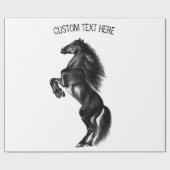 Cadeau Papier d'enveloppement de Cheval sauvage noir avec (Plat)