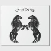 Cadeau Papier d'enveloppement de cheval - Texte et couleu (Plat)