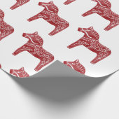Cadeau Papier d'enveloppement de chevaux de Dala rouge (Coin)