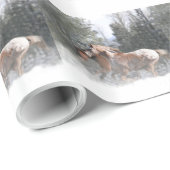 Cadeau Papier d'enveloppement de chevaux de Noël et de No (Coin rond)