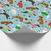 Cadeau Papier d'enveloppement de chien de boîte de Noël (Coin)