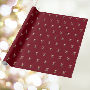 Cadeau Papier d'enveloppement de chien de Noël de la levu