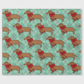 Cadeau Papier d'enveloppement de chien de Noël Jacquard m (Plat)