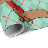 Cadeau Papier d'enveloppement de chien de Noël Jacquard m (Coin rond)