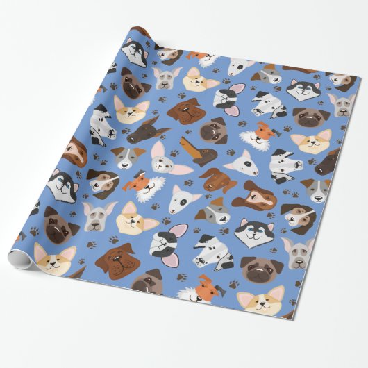 Cadeau Papier d'enveloppement de chiens (Déroulé)