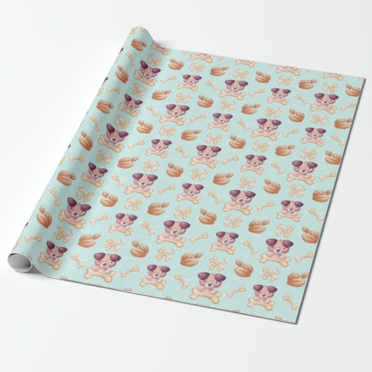 Cadeau Papier d'enveloppement de chiens mignons (Déroulé)