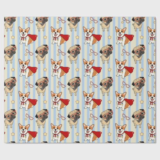 Cadeau Papier d'enveloppement de chiens mignons (Plat)