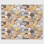 Cadeau Papier d'enveloppement de chiens mignons (Plat)