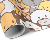 Cadeau Papier d'enveloppement de chiens mignons (Coin rond)