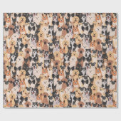Cadeau Papier d'enveloppement de chiens mignons (Plat)