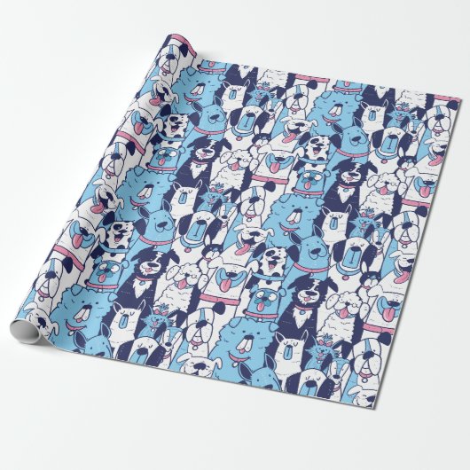 Cadeau Papier d'enveloppement de chiens mignons (Déroulé)
