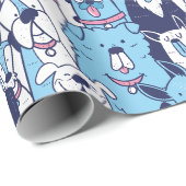 Cadeau Papier d'enveloppement de chiens mignons (Coin rond)