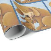 Cadeau Papier d'enveloppement de chiot bleu (Coin rond)